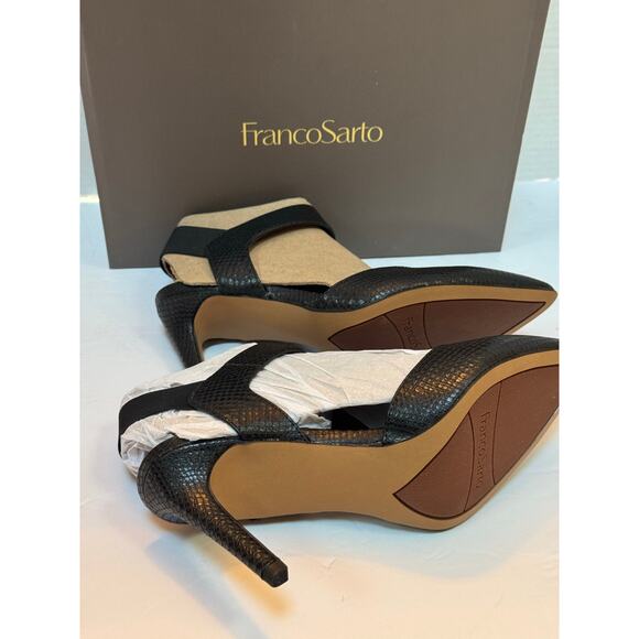 Franco Sarto Women's Lima Pointed Toe Dress Pump Black snake, print 9M new - Picture 4 of 6